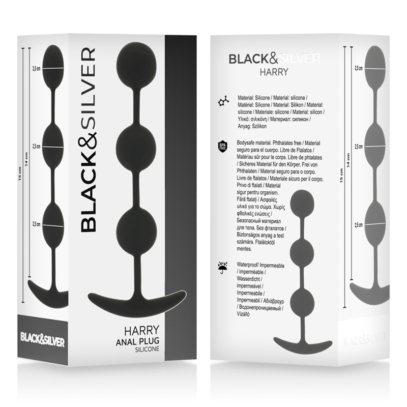 BLACK&SILVER - HARRY ANAL ΡΟΖΑΡΙΟ 3 ΣΦΑΙΡΕΣ ΣΙΛΙΚΟΝΗΣ 14 ΕΚ.