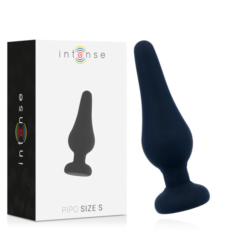 INTENSE - Πρωκτικό βύσμα PIPO S ΜΑΥΡΟ ΣΙΛΙΚΟΝΗΣ 9,8 CM