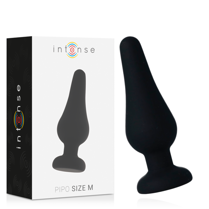 INTENSE - Πρωκτικό βύσμα PIPO M ΜΑΥΡΟ ΣΙΛΙΚΟΝΗΣ 11 CM