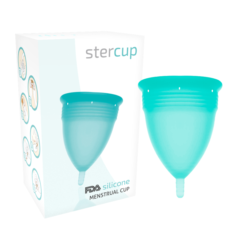 STERCUP - ΚΥΠΕΛΛΟ ΠΕΡΙΟΔΟΥ σιλικόνης FDA AQUAMARINE - ΜΕΓΕΘΟΣ L