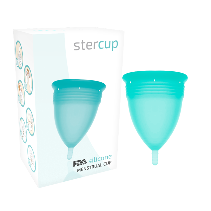 STERCUP - ΚΥΠΕΛΛΟ ΠΕΡΙΟΔΟΥ σιλικόνης FDA AQUAMARINE - ΜΕΓΕΘΟΣ S