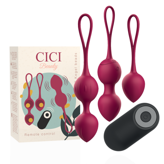 CICI BEAUTY - ΤΗΛΕΧΕΙΡΙΣΤΗΡΙΟ ΜΕ 3 ΔΟΝΗΤΙΚΕΣ ΧΑΝΤΡΕΣ KEGEL ΜΕ ΠΟΛΥΤΕΛΕΙΑΣ ΣΙΛΙΚΟΝΗ