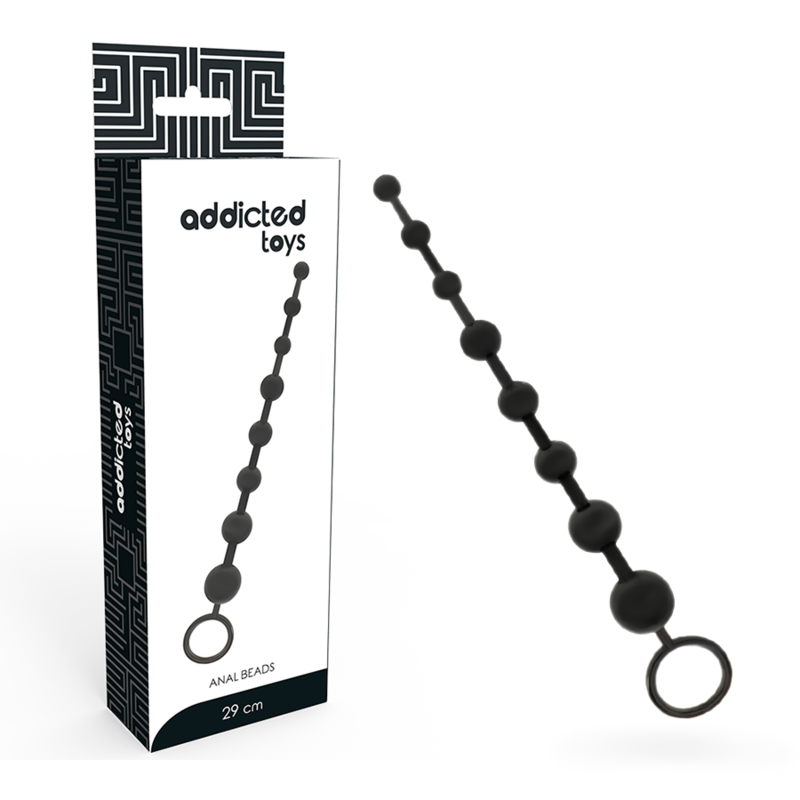 ADDICTED TOYS - Πρωκτικές χάντρες 29 cm ΜΑΥΡΕΣ