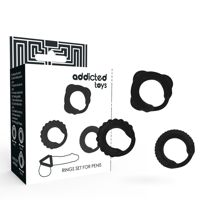 ADDICTED TOYS - ΣΕΤ C-RING ΜΑΥΡΟ