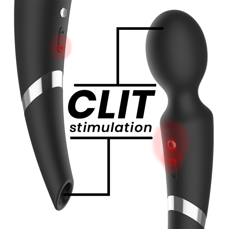 BLACK&SILVER - BECK WAND AND SUCTION CUP 2 IN 1 SILICONE