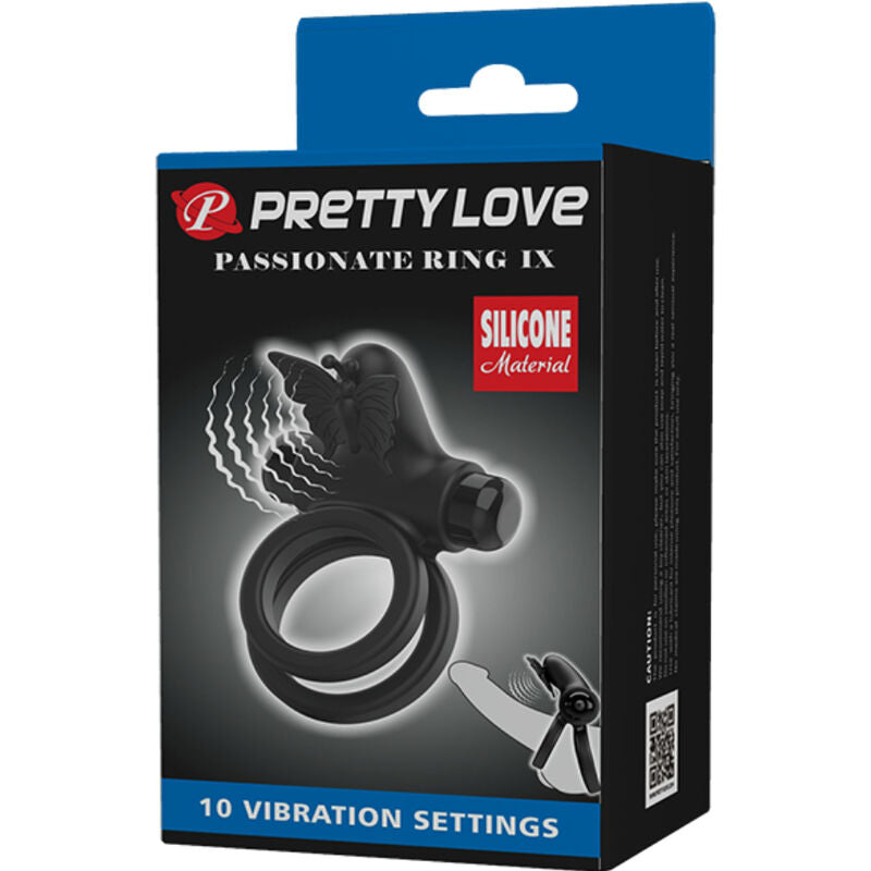 PRETTY LOVE - ΔΙΠΛΟΣ ΔΟΝΗΤΙΚΟΣ ΔΑΧΤΥΛΙΔΙ ΜΕ ΜΑΥΡΟ ΔΙΕΓΕΡΤΗ