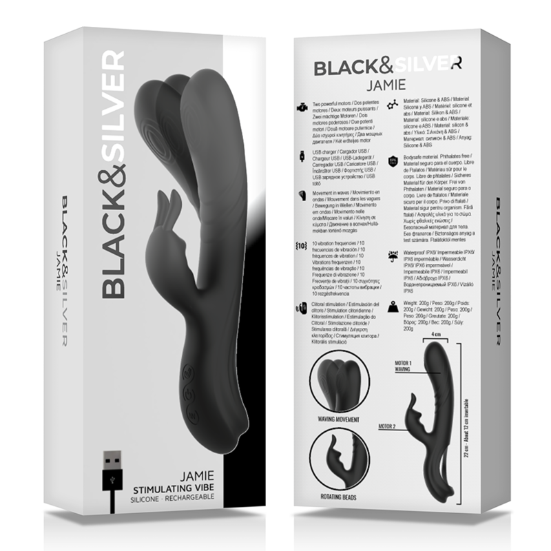 BLACK&SILVER - ΕΠΑΝΑΦΟΡΤΙΖΟΜΕΝΟΣ ΔΙΕΓΕΡΤΗΣ ΚΟΥΝΕΛΙΟΥ JAMIE ΑΠΟ ΣΙΛΙΚΟΝΗ ΜΑΥΡΟ