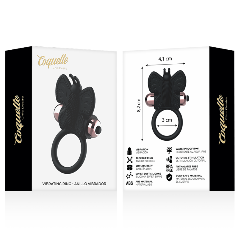 COQUETTE CHIC DESIRE - ΔΑΧΤΥΛΙΔΙ ΠΕΤΑΛΟΥΔΑΣ ΜΕ ΔΟΝΗΤΗ ΜΑΥΡΟ/ ΧΡΥΣΟ