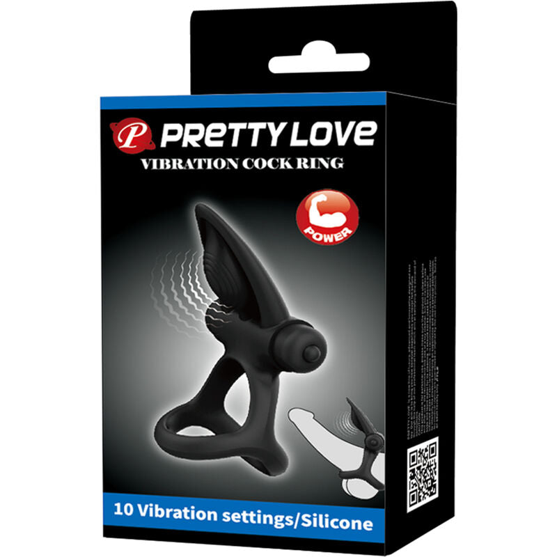 PRETTY LOVE - ΔΟΝΗΤΙΚΟ ΔΑΧΤΥΛΙΔΙ 10 ΔΟΝΗΣΕΩΝ ΜΑΥΡΟ ΣΙΛΙΚΟΝΗΣ