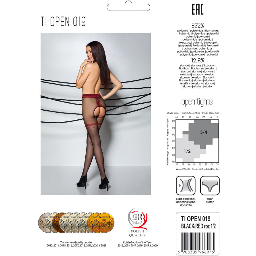 PASSION - TIOPEN 019 ΜΑΥΡΟ/ΚΟΚΚΙΝΟ ΚΑΛΣΟΝ 3/4 20 DEN