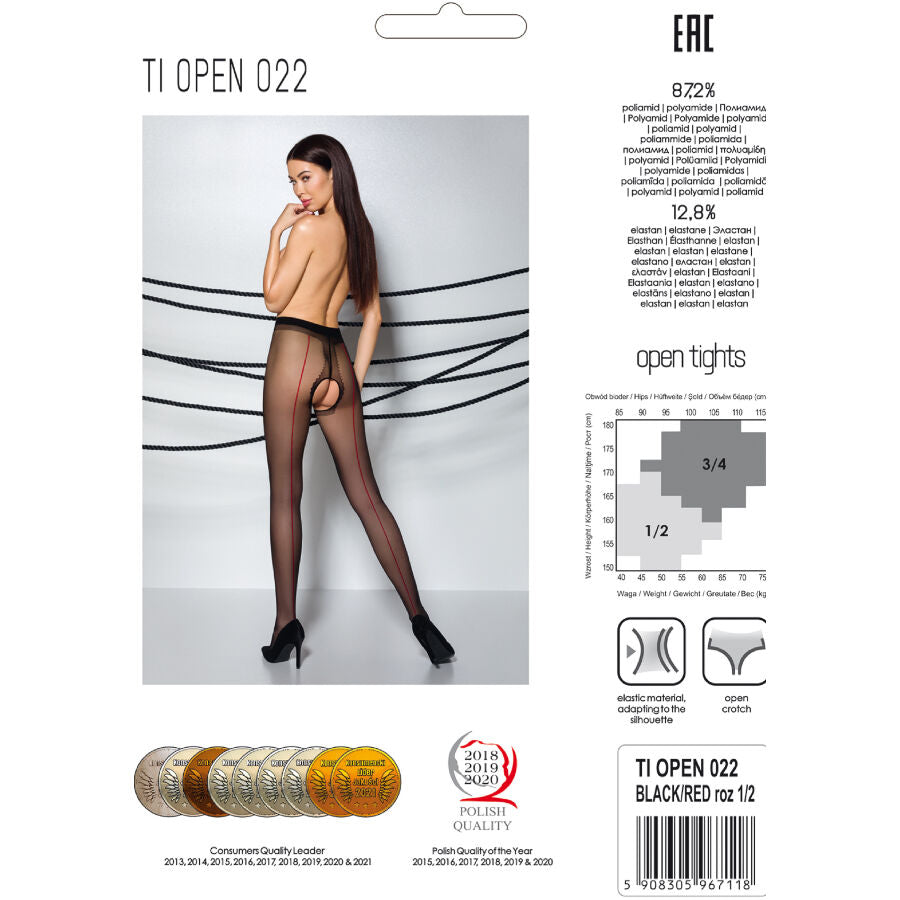 PASSION - TIOPEN 022 ΜΑΥΡΟ/ΚΟΚΚΙΝΟ ΚΑΛΣΟΝ 3/4 20 DEN