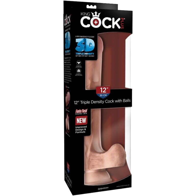 KING COCK - ΡΕΑΛΙΣΤΙΚΟ ΠΕΟΣ ΜΕ ΜΠΑΛΕΣ 3D 24,8 CM ΦΩΣ
