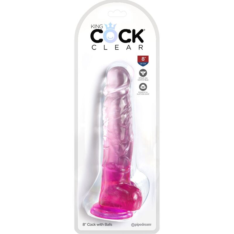 KING COCK - ΔΙΑΦΑΝΕΣ ΡΕΑΛΙΣΤΙΚΟ ΠΕΟΣ ΜΕ ΜΠΑΛΕΣ 16,5 ΕΚ. ΡΟΖ