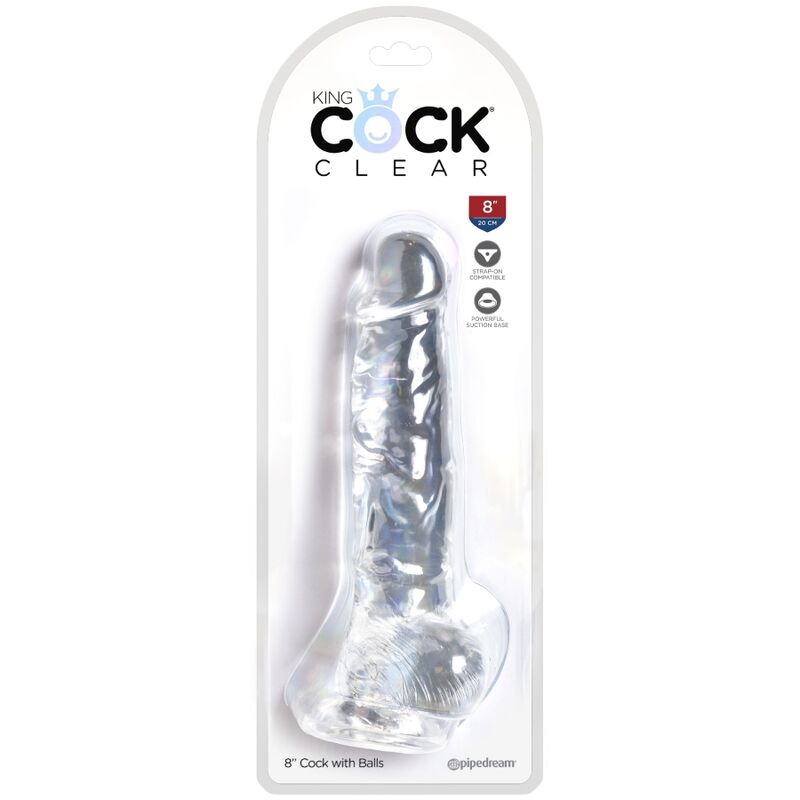 KING COCK - ΔΙΑΦΑΝΕΣ ΡΕΑΛΙΣΤΙΚΟ ΠΕΟΣ ΜΕ ΜΠΑΛΕΣ 16,5 ΕΚ. ΔΙΑΦΑΝΕΣ