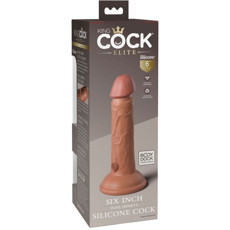 KING COCK - ELITE REALISTIC SILICONE DILDO 15,2 CM CARAMEL