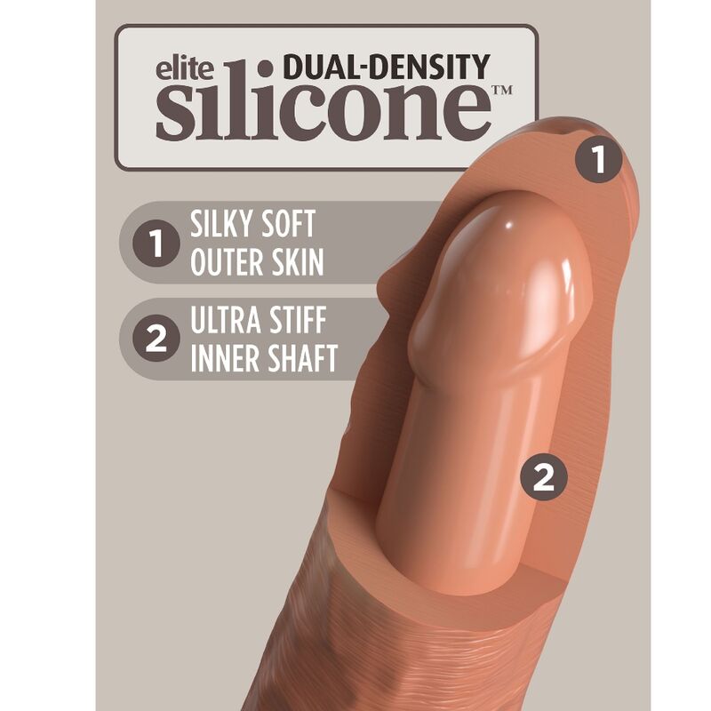 KING COCK - ELITE REALISTIC SILICONE DILDO 20,3 CM CARAMEL