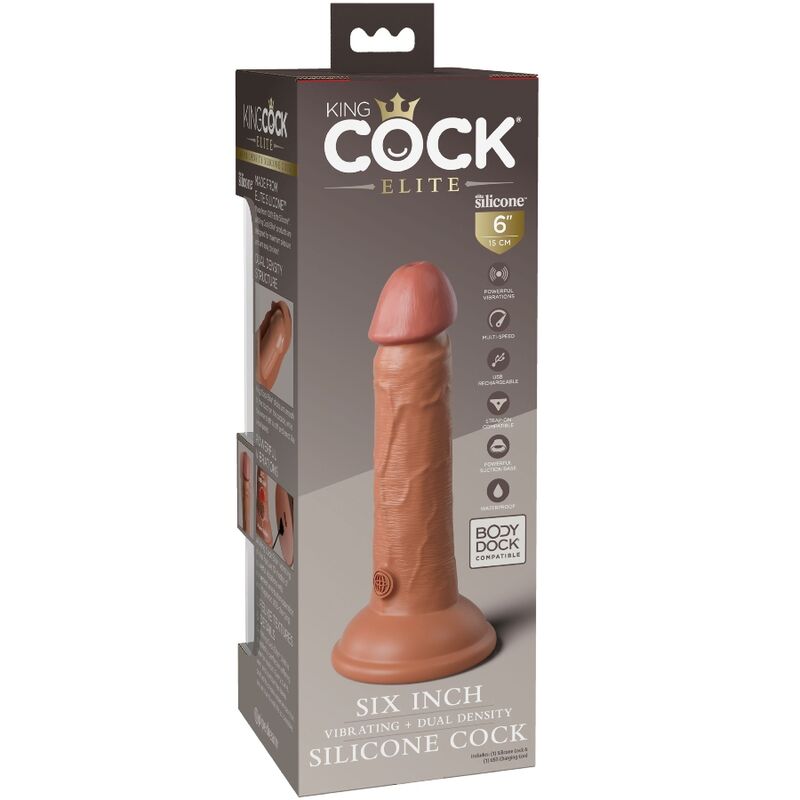 KING COCK - ELITE REALISTIC Ομοίωμα Δόνησης Σιλικόνης 15,2 cm Καραμέλας