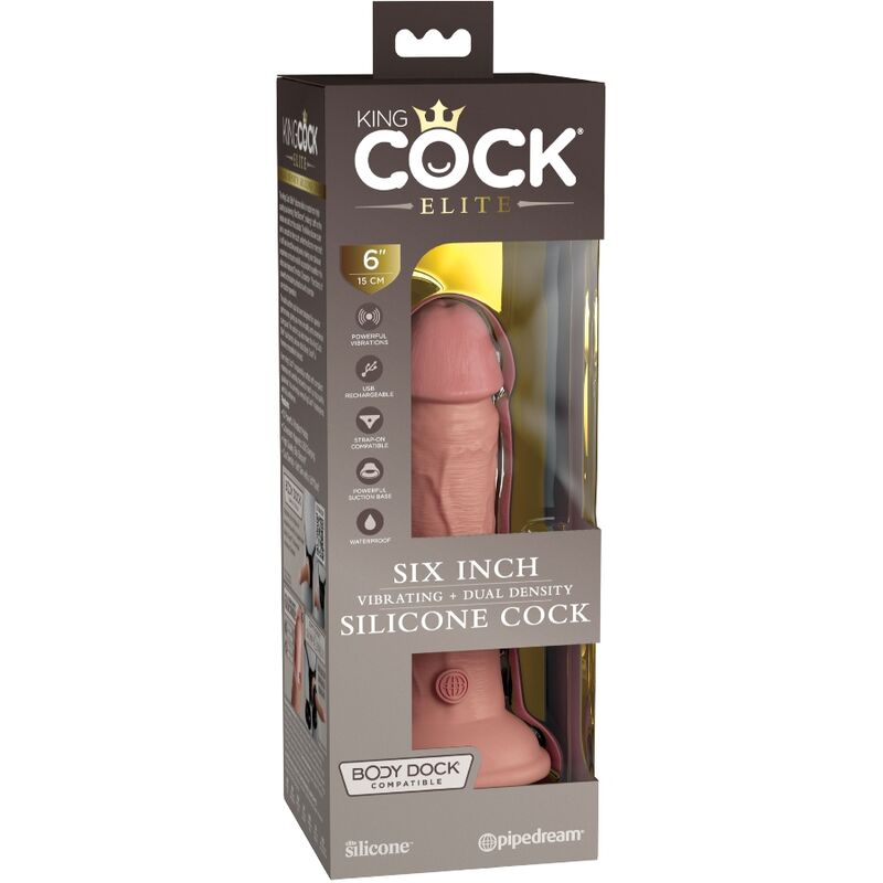 KING COCK - ELITE REALISTIC Ομοίωμα Πέους με Δόνηση & Σιλικόνη 15,2 CM