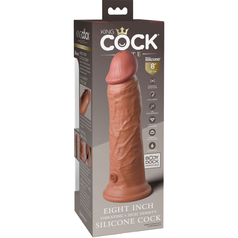 KING COCK - ELITE REALISTIC Ομοίωμα Δόνησης Σιλικόνης 20,3 cm Καραμέλα