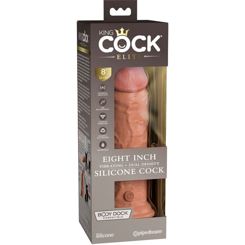 KING COCK - ELITE REALISTIC Ομοίωμα Δόνησης Σιλικόνης 20,3 cm Καραμέλα