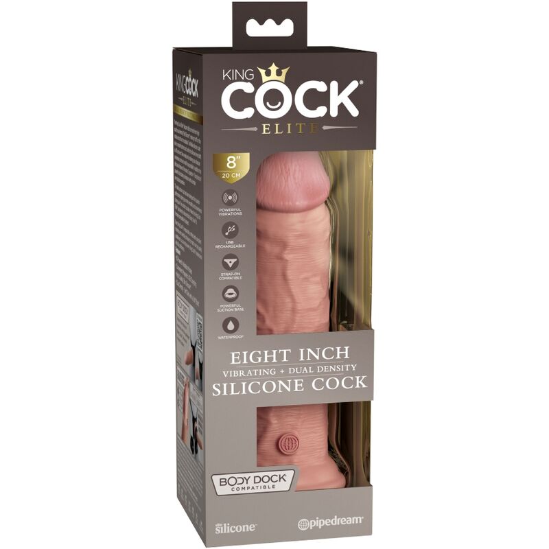 KING COCK - ELITE REALISTIC Ομοίωμα Πέους με Δόνηση & Σιλικόνη 20,3 CM