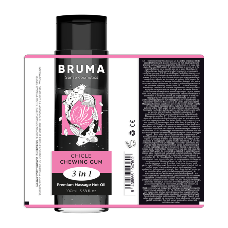 BRUMA - Τσίχλες για μασάζ υψηλής ποιότητας με ζεστό λάδι 3 σε 1 - 100 ml