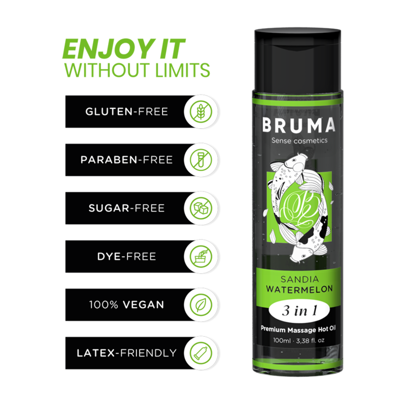 BRUMA - ΖΕΣΤΟ ΛΑΔΙ ΜΑΣΑΖ PREMIUM ΚΑΡΠΟΥΖΙ 3 ΣΕ 1 - 100 ML