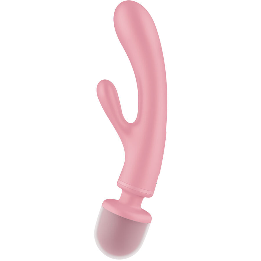 SATISFYER - ΔΟΝΗΤΗΣ ΜΑΣΑΖ TRIPLE LOVER RABBIT ΡΟΖ