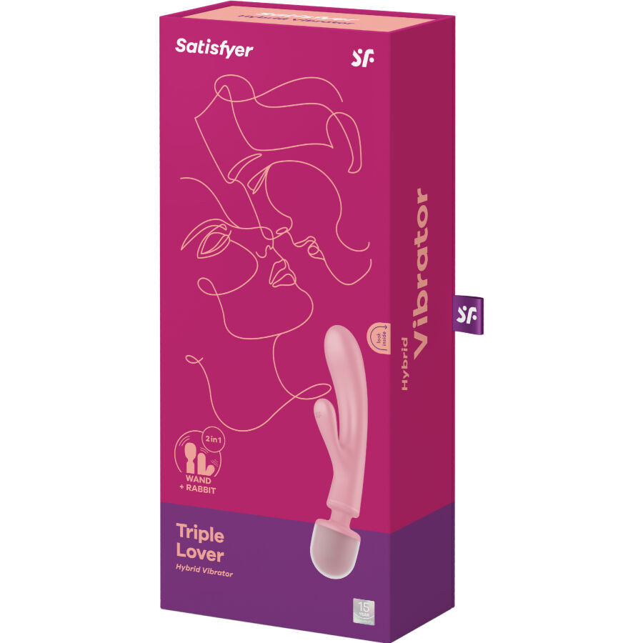 SATISFYER - ΔΟΝΗΤΗΣ ΜΑΣΑΖ TRIPLE LOVER RABBIT ΡΟΖ