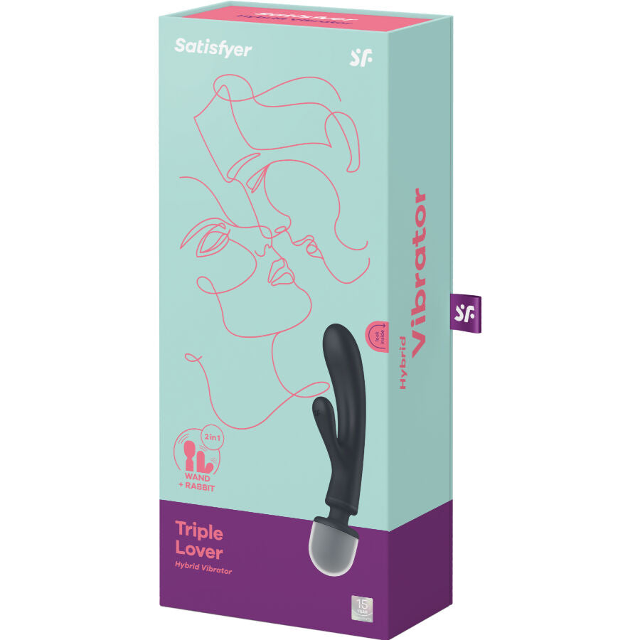 SATISFYER - ΔΟΝΗΤΗΣ ΜΑΣΑΖ TRIPLE LOVER RABBIT ΓΚΡΙ