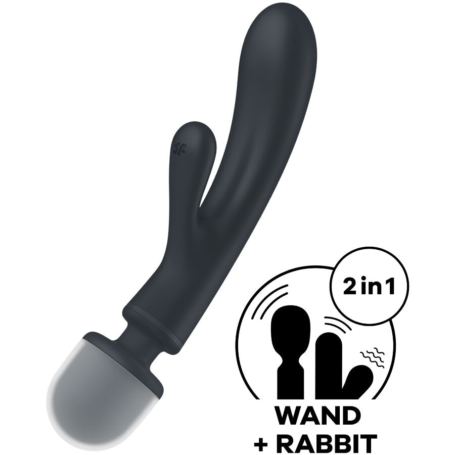 SATISFYER - ΔΟΝΗΤΗΣ ΜΑΣΑΖ TRIPLE LOVER RABBIT ΓΚΡΙ
