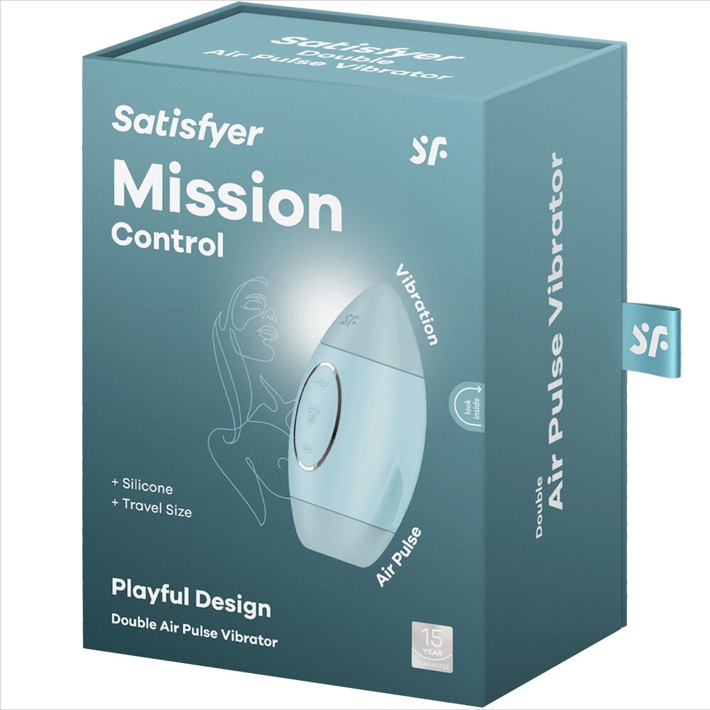 SATISFYER - MISSION CONTROL ΜΠΛΕ ΜΙΚΡΟΣ ΔΟΝΗΤΗΣ ΔΙΠΛΟΥ ΠΑΛΜΟΥ