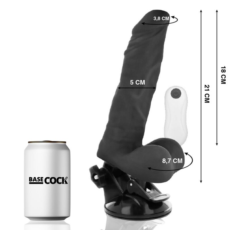 BASECOCK - VIBRADOR ΑΡΘΡΟ ΕΛΕΓΧΟ REMOTO NEGRO 21 CM -O- 5 CM
