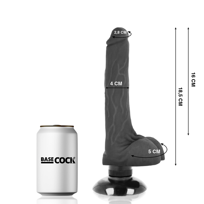 BASECOCK - ΡΕΑΛΙΣΤΙΚΟΣ ΔΟΝΗΤΗΣ 2-1 ΜΑΥΡΟΣ 18,5 CM -O- 4 CM