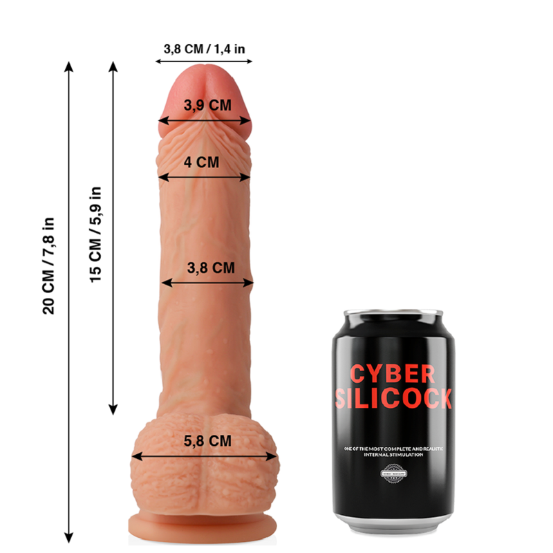 CYBER SILICOCK - FREEMAN ΥΠΕΡΡΕΑΛΙΣΤΙΚΗ ΜΑΛΑΚΗ ΥΓΡΗ ΣΙΛΙΚΟΝΗ 20 CM -O- 3,8 CM