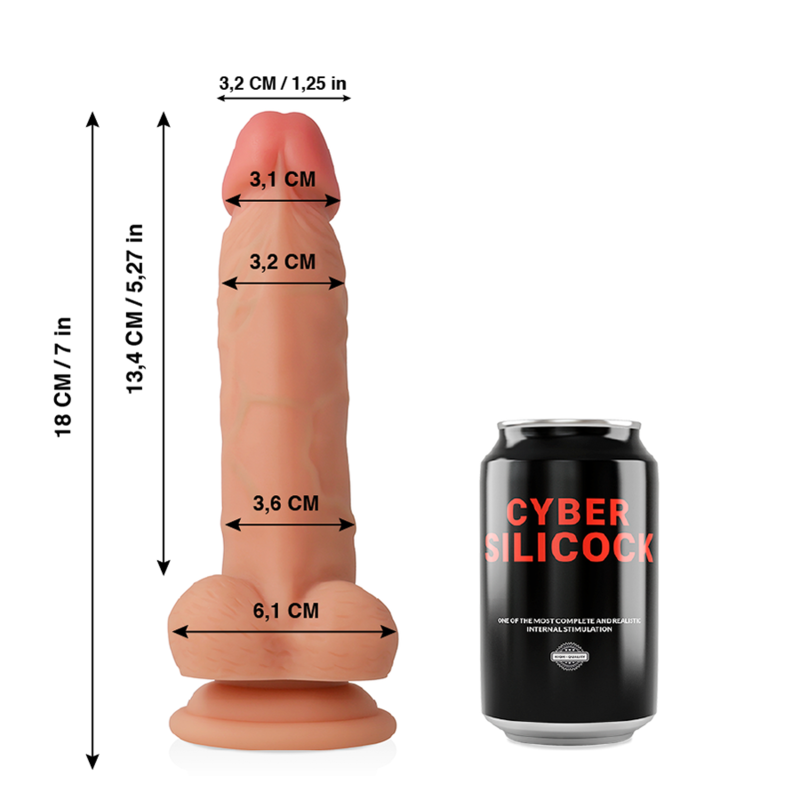 CYBER SILICOCK - JUDE ΥΠΕΡΡΕΑΛΙΣΤΙΚΗ ΜΑΛΑΚΗ ΥΓΡΗ ΣΙΛΙΚΟΝΗ 18 CM -O- 3.2 CM