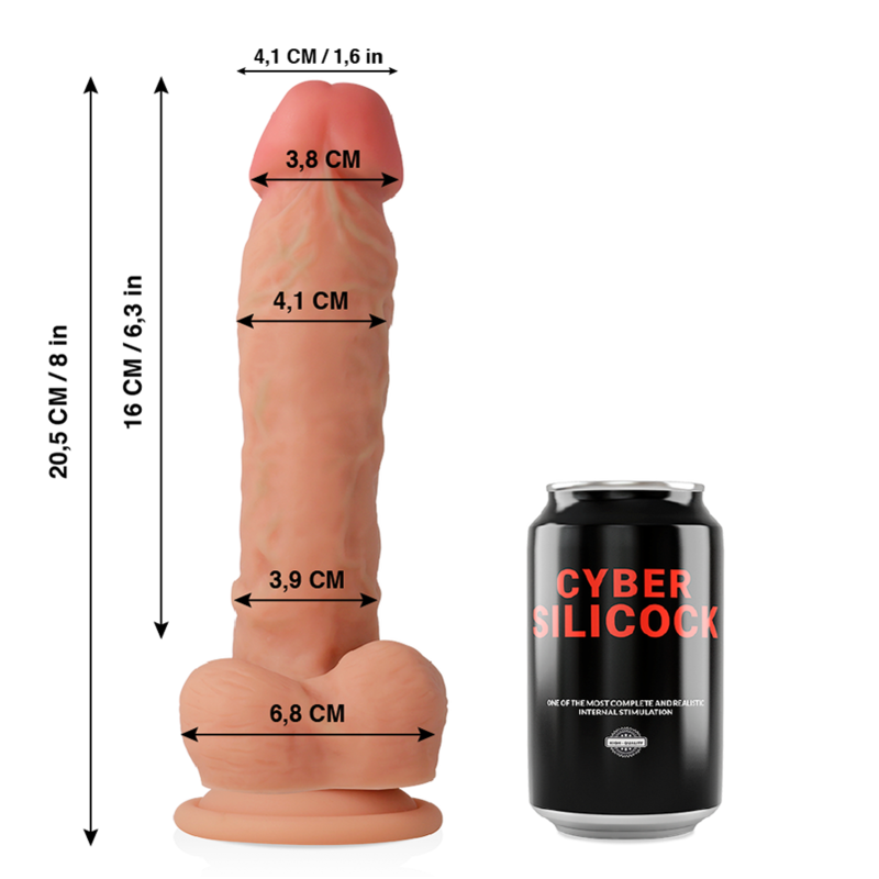 CYBER SILICOCK - ΥΠΕΡΡΕΑΛΙΣΤΙΚΗ ΜΑΛΑΚΗ ΥΓΡΗ ΣΙΛΙΚΟΝΗ DONG 20,5 CM -O- 4,1 CM