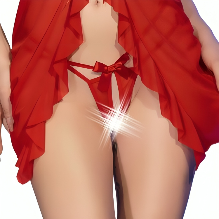 CHILIROSE - CR 4696 BABYDOLL & THONG ΧΩΡΙΣ ΚΑΒΑΛΟ ΚΟΚΚΙΝΟ L/XL