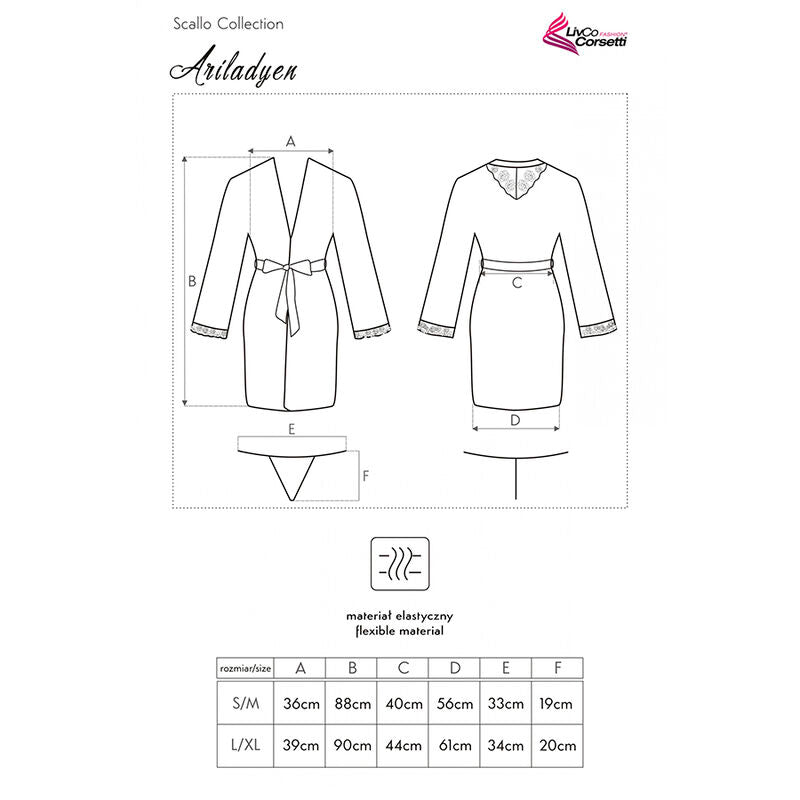 LIVCO CORSETTI FASHION - ARILADYEN LC 90568 ΡΟΦΗΜΑ + ΕΣΩΡΟΥΧΟ ΜΑΥΡΟ L/XL