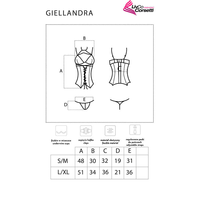 LIVCO CORSETTI FASHION - ΣΥΛΛΟΓΗ GIELLANDRA FOR THE SENSES ΚΟΡΣΕΣ + ΕΣΩΡΟΥΧΟ ΜΑΥΡΟ