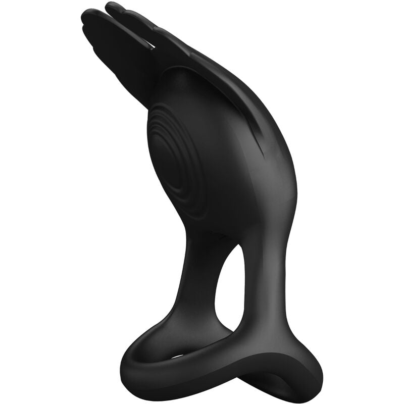 PRETTY LOVE - SILAS VIBRANT PENIS RING 7 VIBRATIONS ΜΑΥΡΟ ΣΙΛΙΚΟΝΗΣ