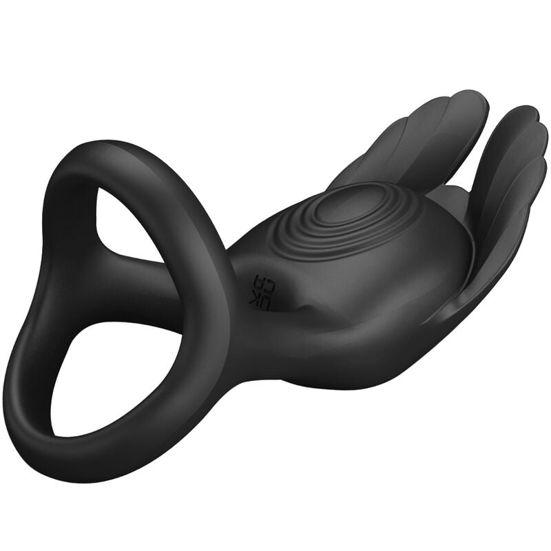 PRETTY LOVE - SILAS VIBRANT PENIS RING 7 VIBRATIONS ΜΑΥΡΟ ΣΙΛΙΚΟΝΗΣ