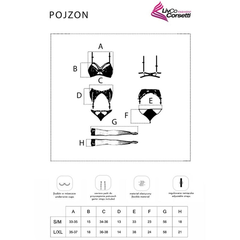 LIVCO CORSETTI FASHION - POJZON LC 90670 ΣΟΥΤΙΕΝ + ΖΑΡΤΖΕΤΕΣ + ΚΑΛΤΣΕΣ + ΜΑΥΡΟ ΕΣΩΡΟΥΧΟ