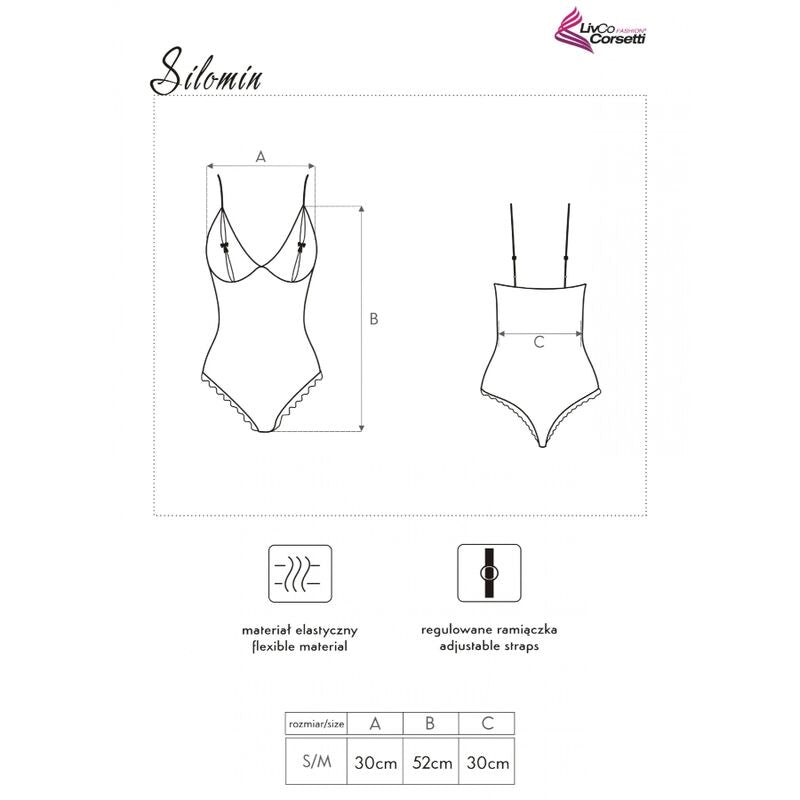 LIVCO CORSETTI FASHION - SILOMIN LC 1401 ΜΑΥΡΗ ΡΟΦΗΜΑ ΣΩΜΑΤΟΣ + ΒΕΡΜΟΥΔΑ ΕΝΑ ΜΕΓΕΘΟΣ