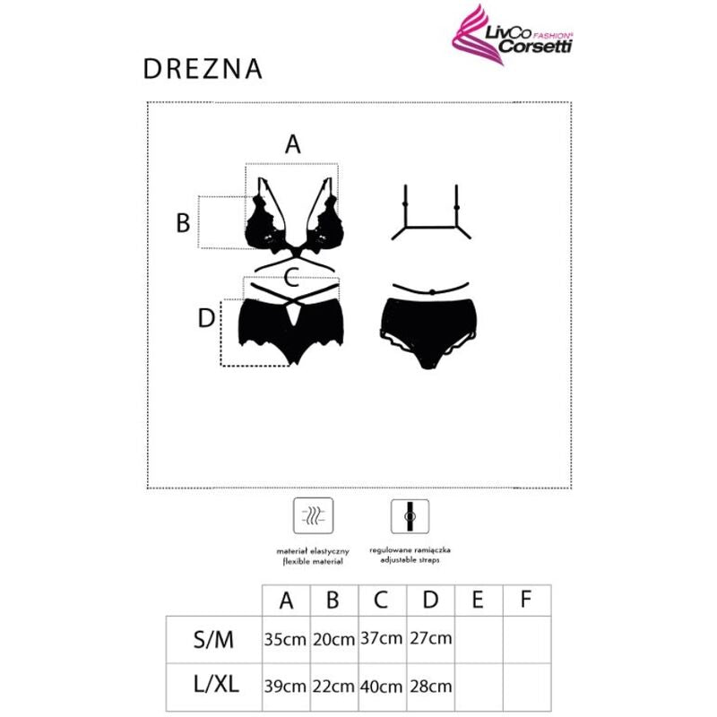 LIVCO CORSETTI FASHION - DREZNA LC 90733 ΣΟΥΤΙΕΝ + ΚΙΛΟΚΟ ΜΑΥΡΟ L/XL