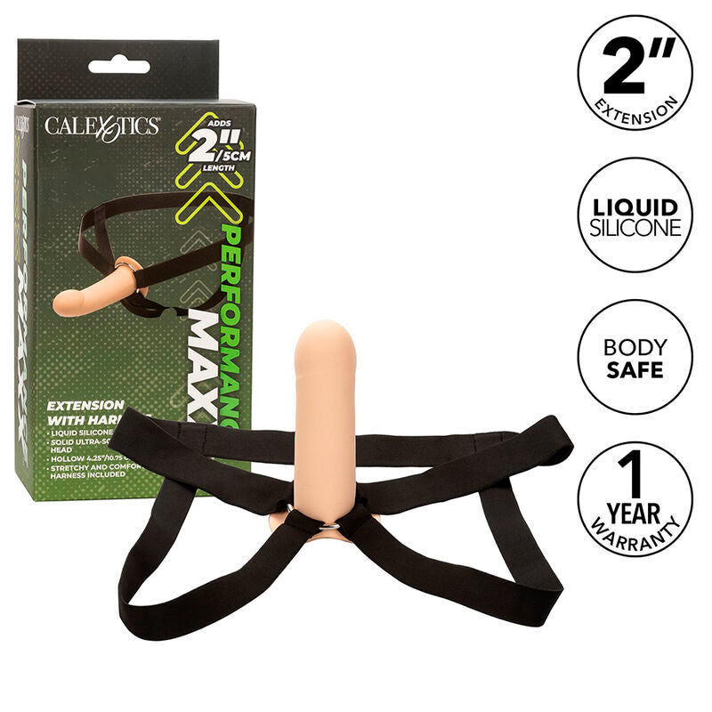 CALEXOTICS - PERFORMANCE MAXX EXTENSION ΜΕ HARNESS ΑΝΟΙΧΤΟ ΔΕΡΜΑ
