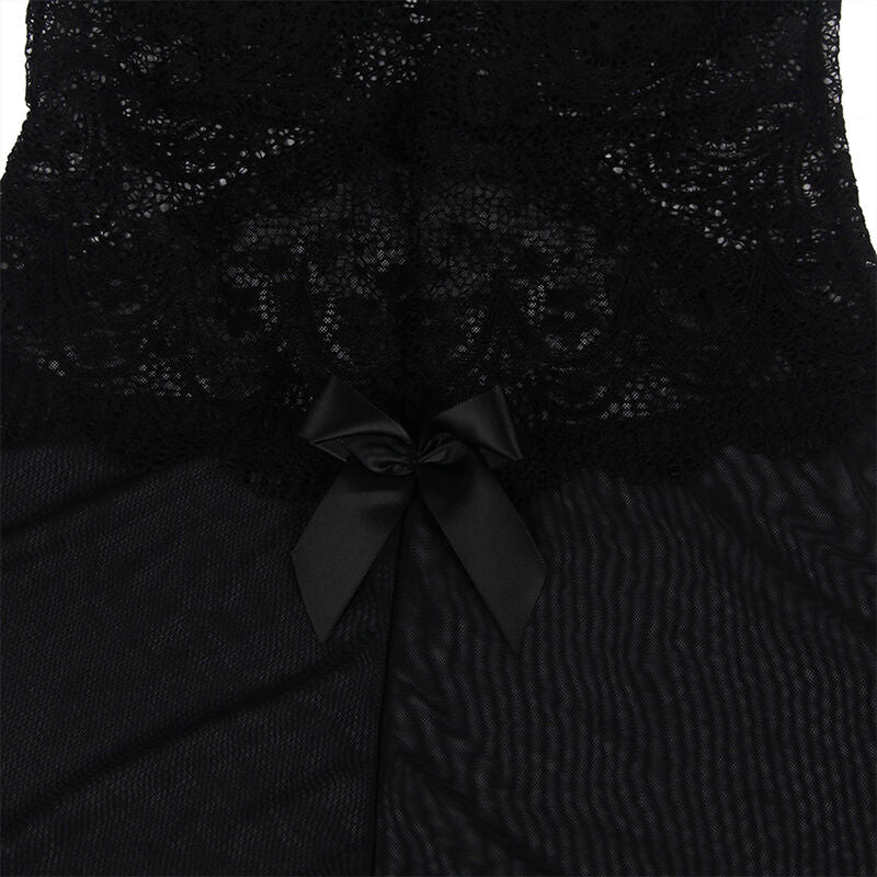 SUBBLIME - ΥΦΑΣΜΑ ΑΠΟ ΤΥΛΙ BABYDOLL ΜΕ ΔΑΝΤΕΛΑ ΚΑΙ ΛΟΥΛΟΥΔΙ ΜΑΥΡΟ S/M