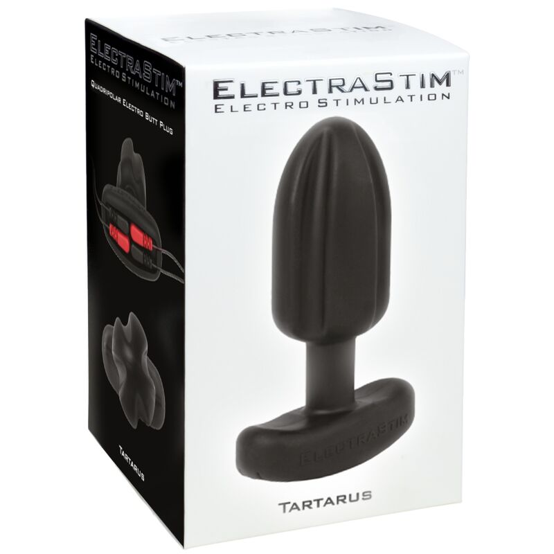 ELECTRASTIM - Πρωκτικό βύσμα TARTARUS τετραπολικό σιλικόνης μαύρο