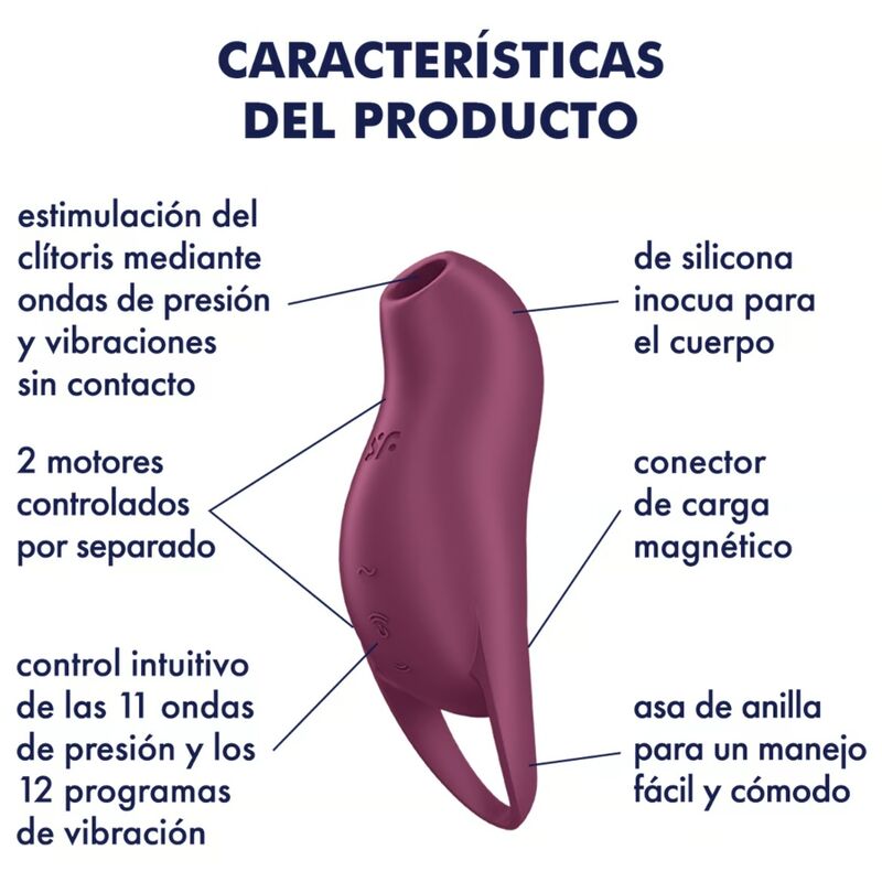 SATISFYER - POCKET PRO 1 ΔΙΕΓΕΡΤΗΣ ΚΛΕΙΤΟΡΙΔΑΣ GARNET