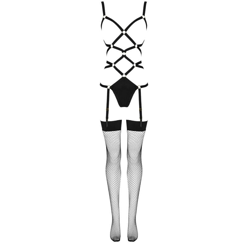 LIVCO CORSETTI FASHION - THIARA LC 20213 ΣΕΤ ΣΩΜΑΤΟΣ + ΚΑΛΤΣΕΣ ΜΑΥΡΟ L/XL